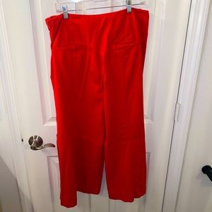 Wide leg button detail cropped pants
